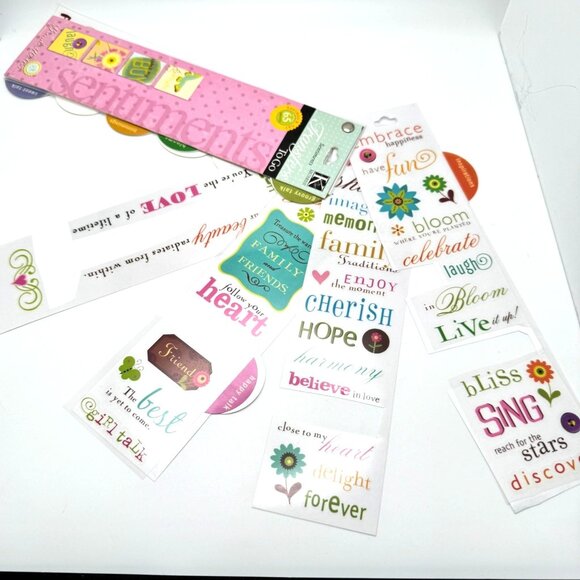 K and Company Sentiments To Go Sticker Acetate Transfer Sheet Sets Retired - Picture 2 of 11